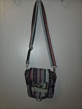 Boho Striped Multicolor Crossbody Bag Made In Nepal - Unisex